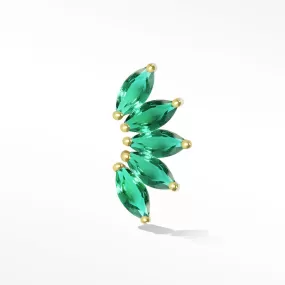 Emerald Flat Back Earring Wild Lotus 14k Yellow