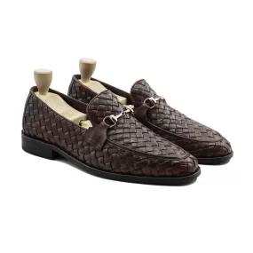 Engabreen - Men's Dark Brown Hand Woven Calf Leather Loafer