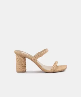 NOLES HEELS LT NATURAL RAFFIA