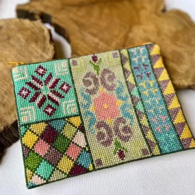 Traditional Embroidered Pouch | Tatreez Bag in Juri Collage from Palestine